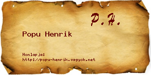 Popu Henrik névjegykártya